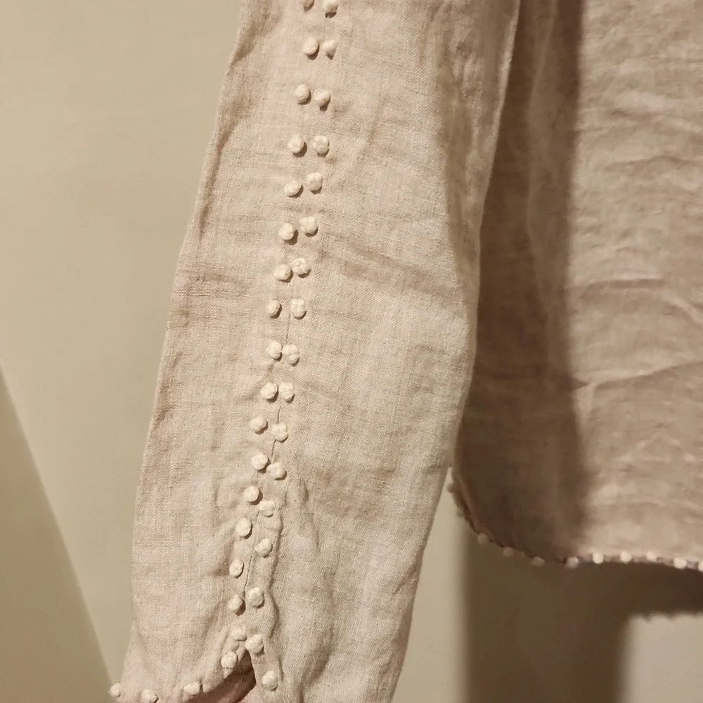 ❤️ J CREW LINEN FRINGE TRIM TOP, 10P